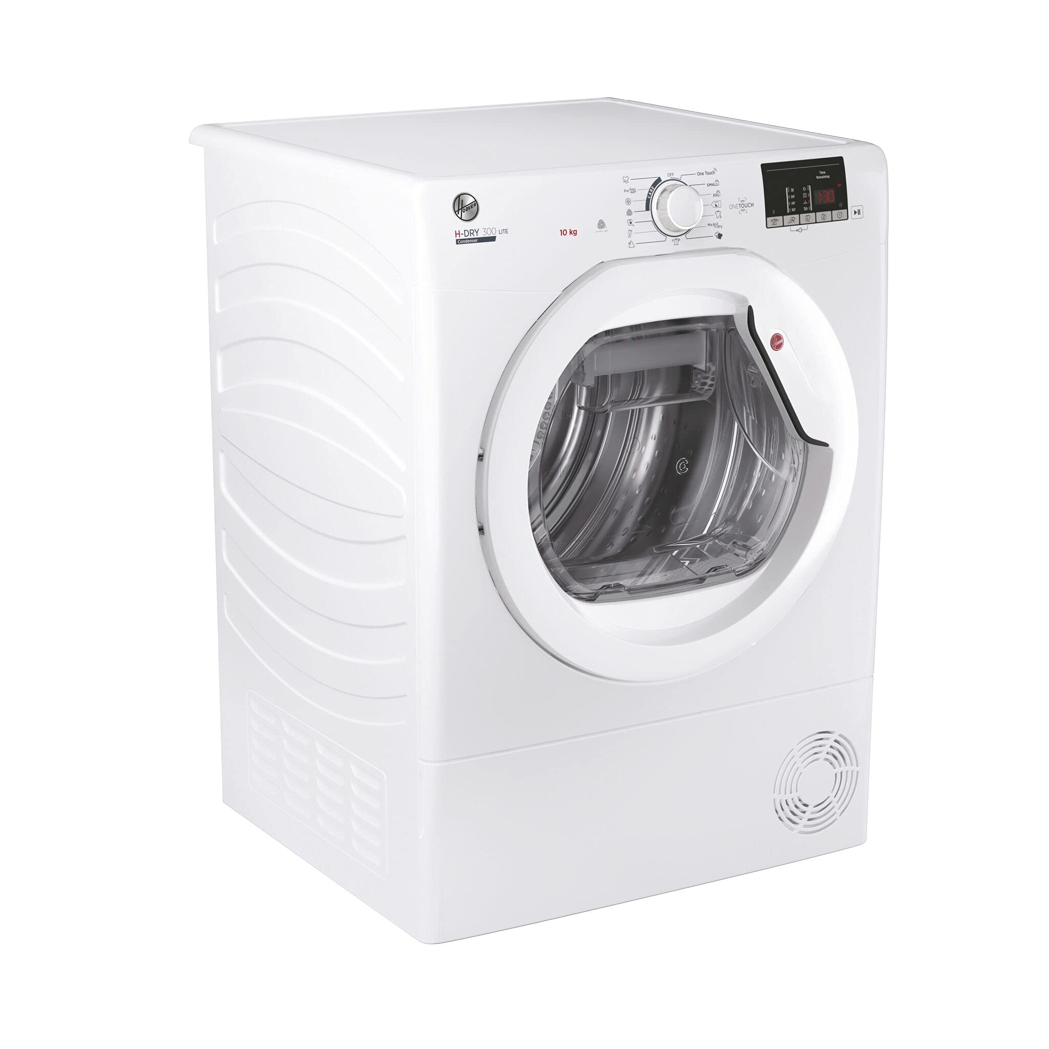 Hoover HLEC10DE H-Dry 300, 10kg, Condenser Tumble Dryer, Aquavision, White, Sensor Dry, NFC