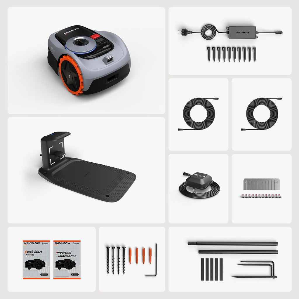 Segway Navimow i105E Robotic Lawn mower without Boundary, Rec. 500 m², Max. 600 m², EFLS 2.0 RTK + Vision Robot Lawnmower