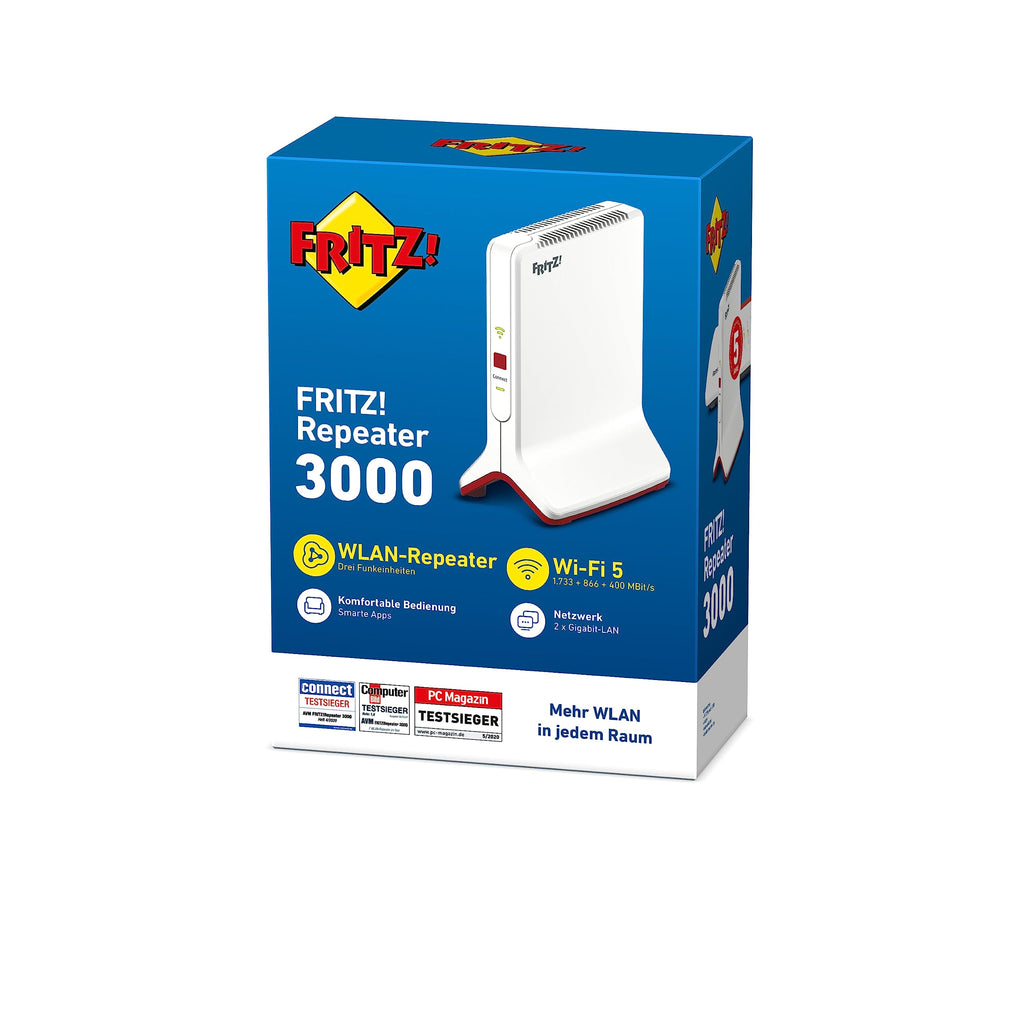 AVM Fritz!Repeater 3000 WLAN-Mesh Heimnetz WPS 2 x 5GHz & 2,4GHz