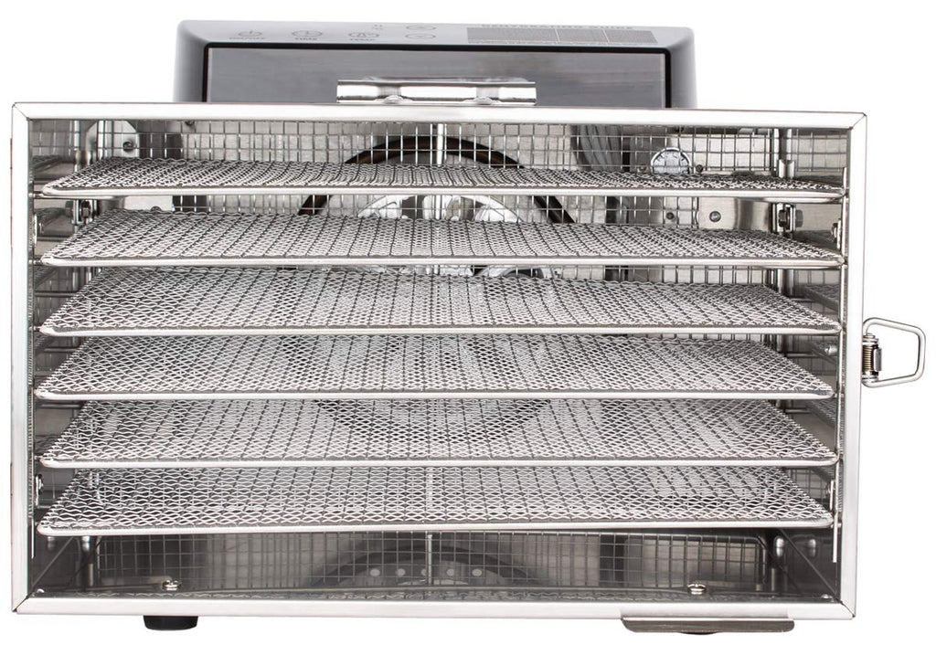 Beeketal 'BDA-15' Dörrautomat aus Edelstahl mit 10 Etagen, Zeitschaltuhr (max. 24h), einstellbarer Temperatur (30-90 °C) und LED Bedienfeld - Profi Gastro Dörrgerät inkl. 10 Einlegegitter