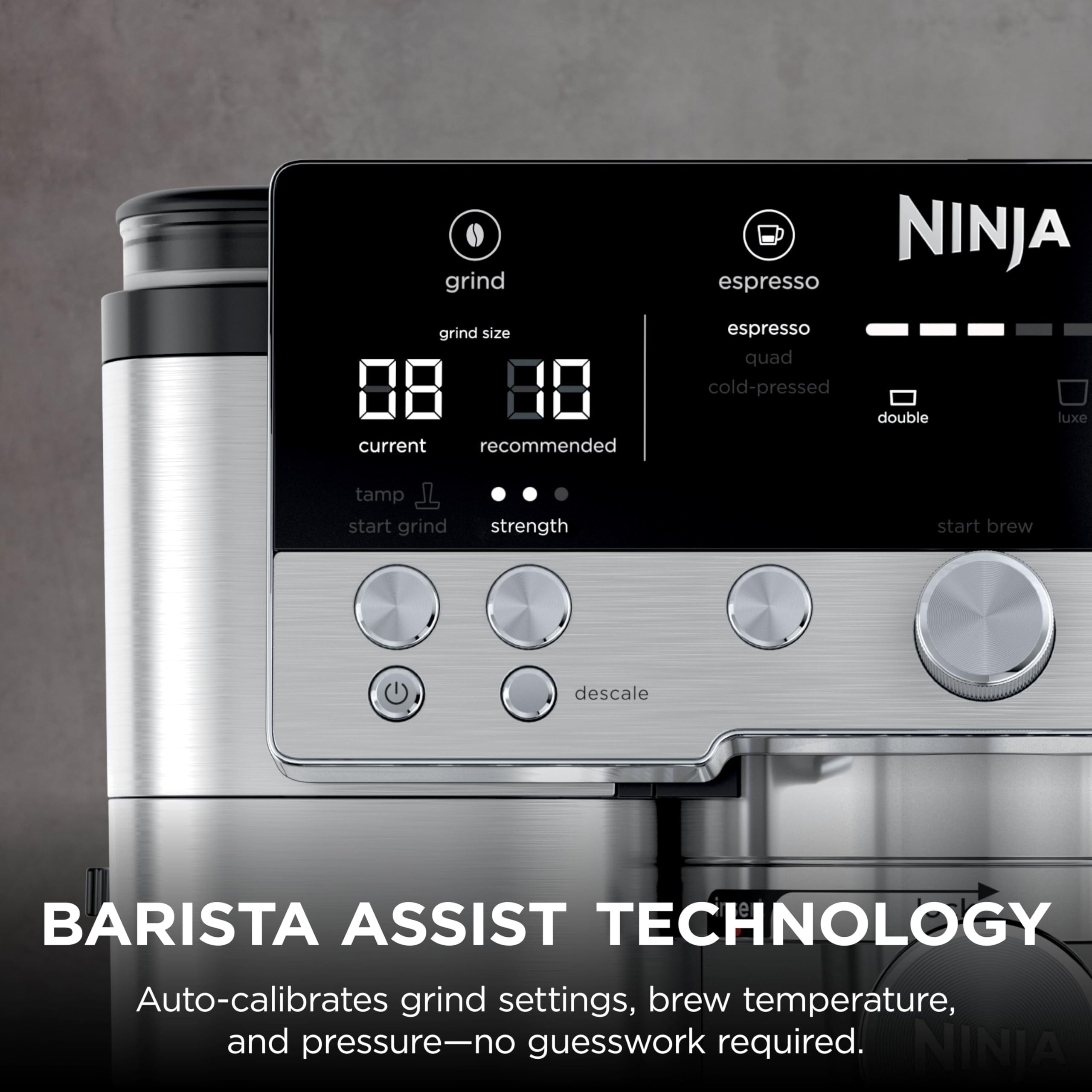Ninja Luxe Premier 3-in-1 Coffee Machine, Latte, Cappuccino, Cold Brew & Espresso Maker With Built in Bean Grinder & Milk Frother