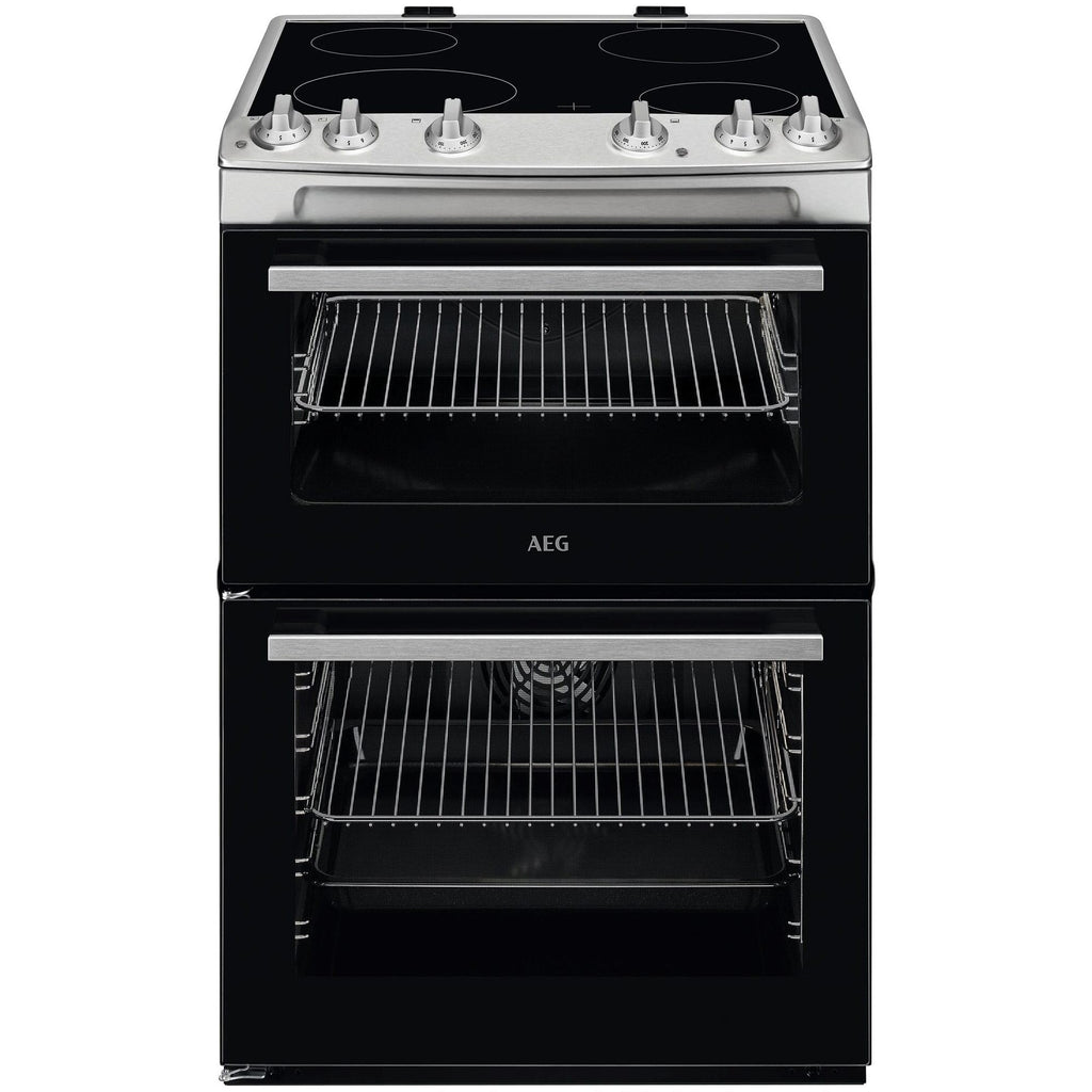 AEG 5000 Series SurroundCook Double Cavity Electric Cooker with Ceramic Hob, CCX6501ACM, Capacity 77/39L