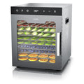 Arendo - Stainless steel dehydrator 8-fold - 500 watts with temperature control - dehydrator for food meat fruits fruit mushrooms - timer up to 24 hours - 8 compartments - GS - dehydrator