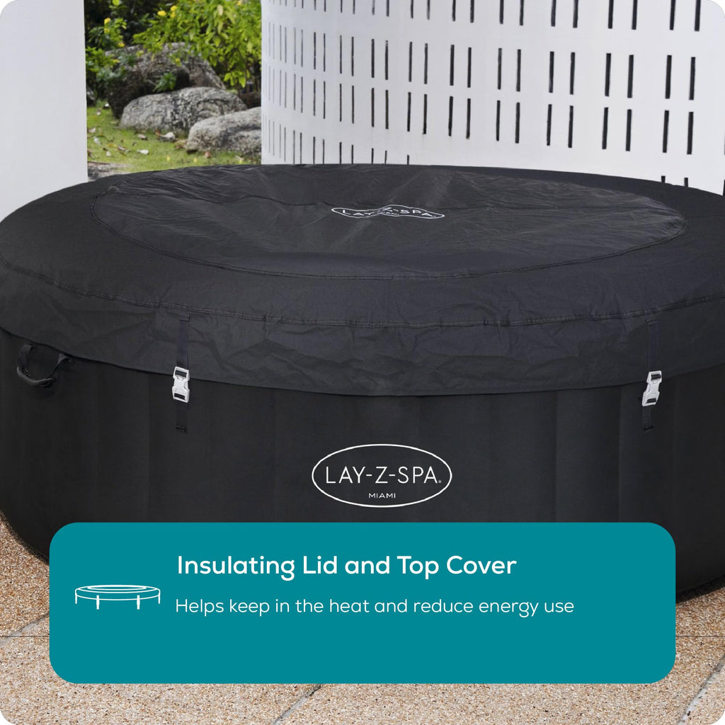 Lay-Z-Spa Miami Hot Tub, 120 AirJet Massage System Inflatable Spa with Freeze Shield Technology, 2-4 Person