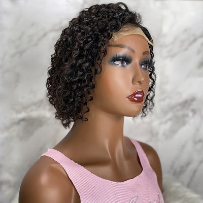 Pixie Curly Hair 4X4 Lace Closure Wig