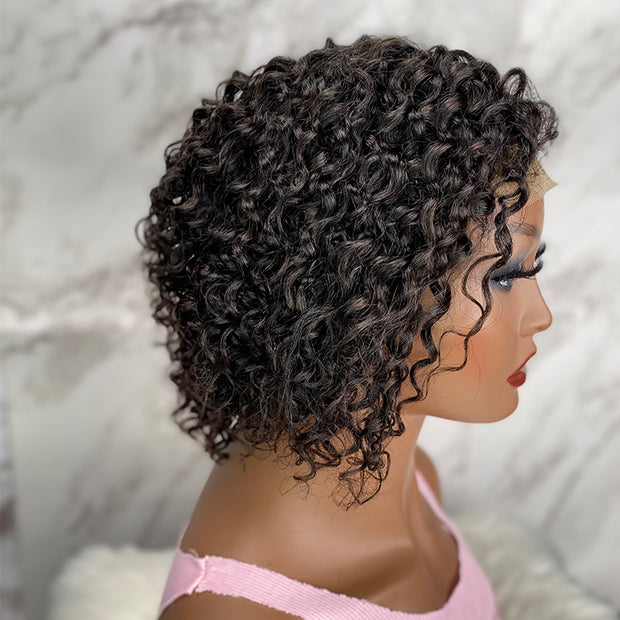 Pixie Curly Hair 4X4 Lace Closure Wig