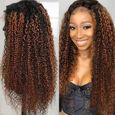 Baby Curl Highlight Hair 1b/30 Lace Frontal Wigs