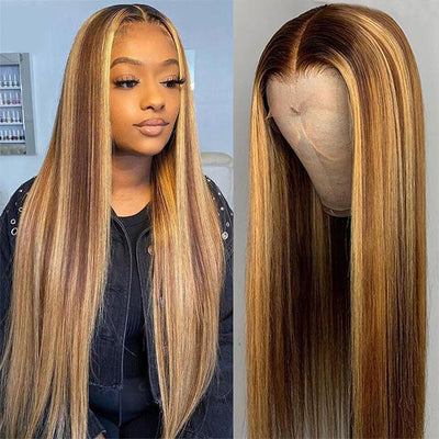 Straight Highlight 4/27  Lace Frontal Wigs Hair