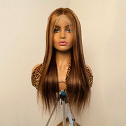 Straight Highlight 4/27  Lace Frontal Wigs Hair