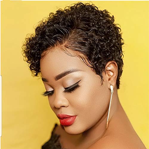 Pixie Curly Hair 4X4 Lace Closure Wig