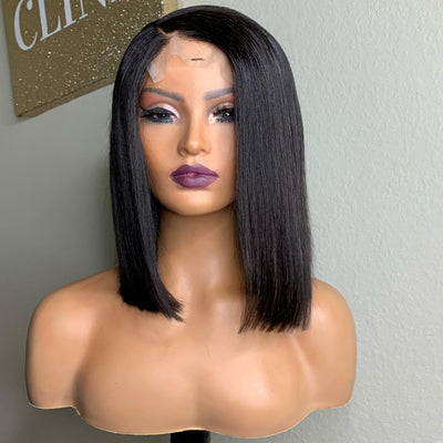HD Lace Wig 5X5 Lace Unit Closure Straight Bob Wig (180 Density)
