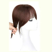 Handmade Human Hair Topper Clip in Hairpiece with Bangs 12x14cm