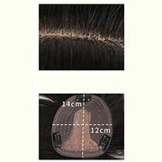 Handmade Human Hair Topper Clip in Hairpiece with Bangs 12x14cm