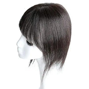 Handmade Human Hair Topper Clip in Hairpiece with Bangs 12x14cm