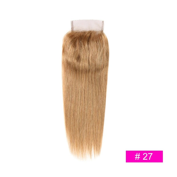 Straight Omber Lace Closure Natural Color/ #2/ #4/ 1b/4/27 /1b/27 1b/99j 100% Remy Human Hair Closure "8-20"