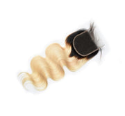 Light Blonde Ombre with dark roots T1b/613 Lace closure 4x4
