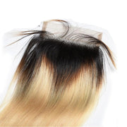 Light Blonde Ombre with dark roots T1b/613 Lace closure 4x4