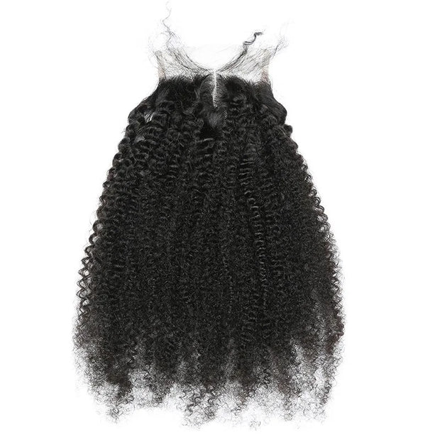 Lace closure 4"x 4" Virgin Human Hair Afro Kinky Closure