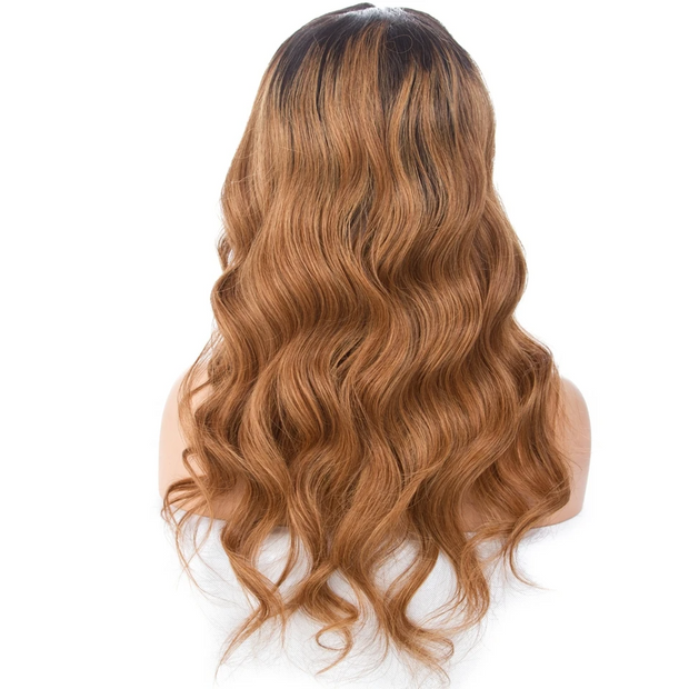 Full Lace Black Root Ombre Body Wave Wigs T1b 30