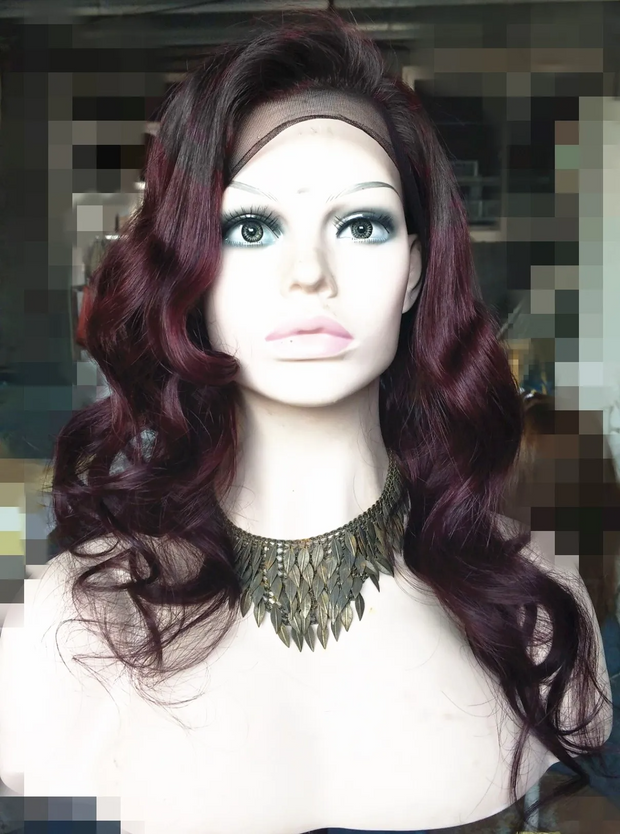 Straight/ Wavy Ombre Full Lace Wig (1b/99J Wine) Human Hair Wigs