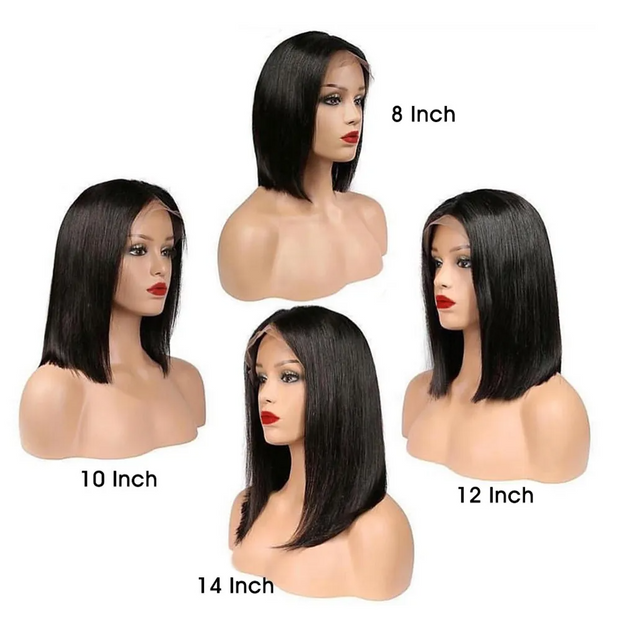 Human Hair Bob T Lace Front Wig Inch Straight (150% Density)