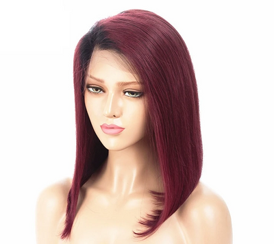 Straight/ Wavy Ombre Full Lace Wig (1b/99J Wine) Human Hair Wigs