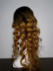 Full Lace Black Root Ombre Body Wave Wigs T1b 30