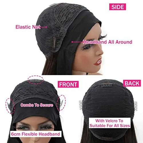 Body Wave Human Hair Wigs Headband Wig (150 Density)
