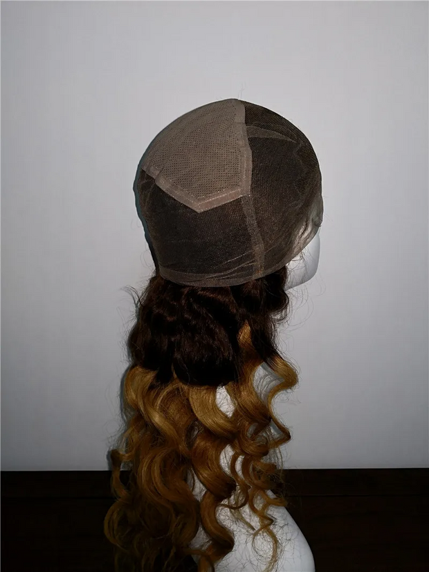 Full Lace Black Root Ombre Body Wave Wigs T1b 30