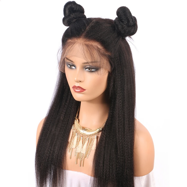 100% Human Hair Afro kinky Yaki Straight Full lace wigs