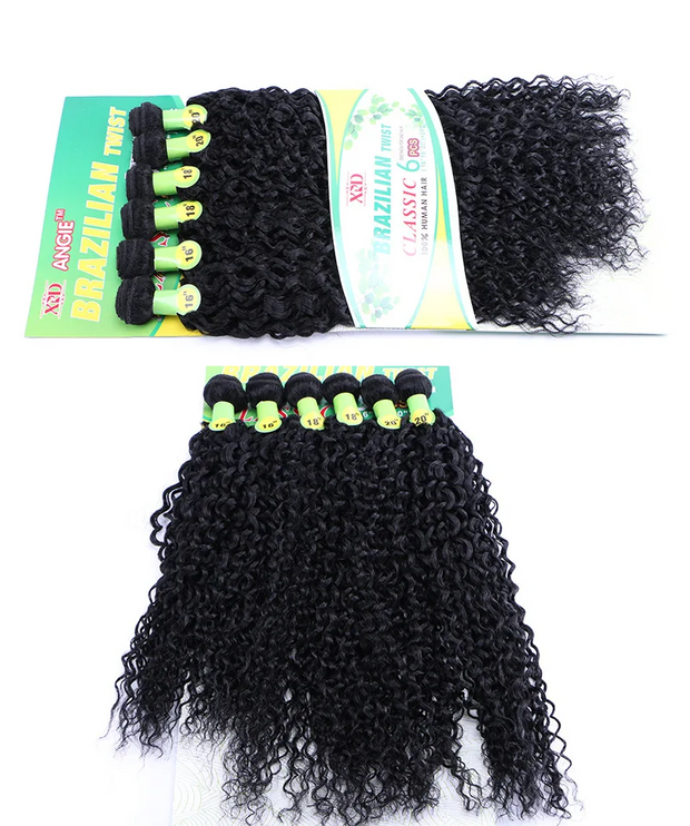 Quick weave 6pcs human hair bundles curly virgin hair