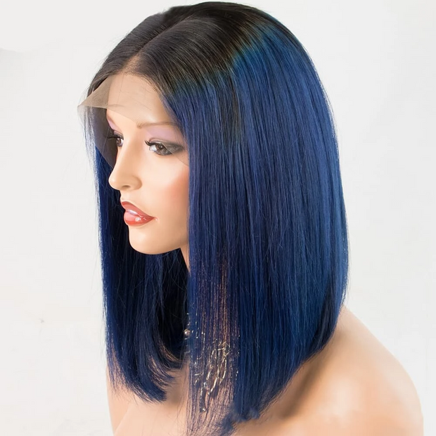 Human Hair Bob T Lace Front Wig Inch Straight (150% Density)