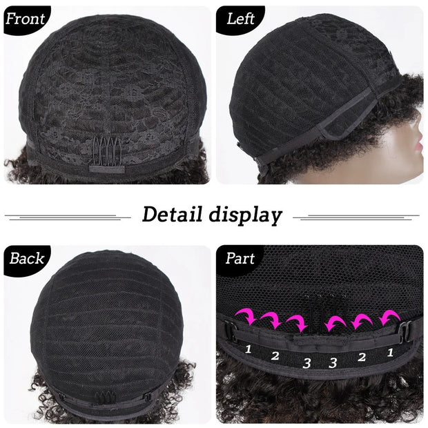 Afro Wigs Human Hair Wigs Classic Cap Wigs