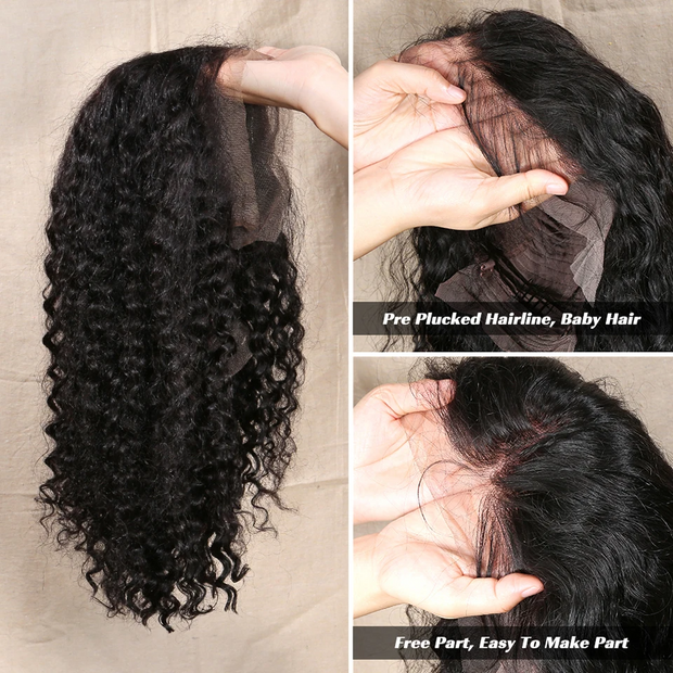 Lace Frontal Water Wave Human Hair Wig (180 Density)