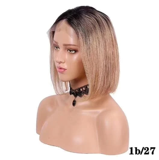 Human Hair Bob T Lace Front Wig Inch Straight (150% Density)