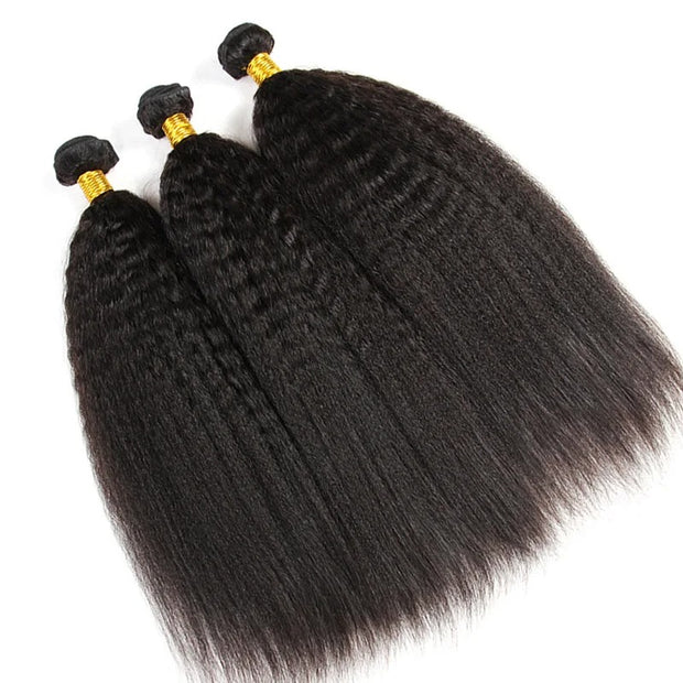 10A Grade Brazilian Virgin Kinky Straight Human Hair Weaves 3bundles