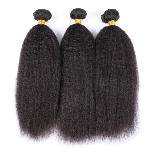 10A Grade Brazilian Virgin Kinky Straight Human Hair Weaves 3bundles