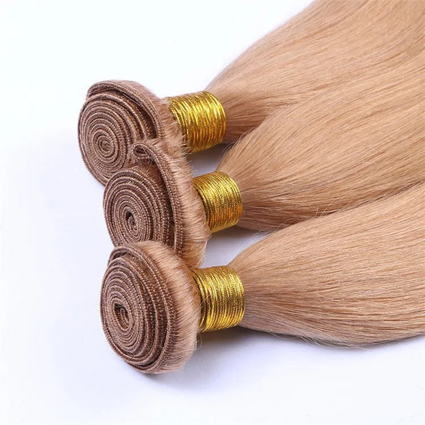 27 honey blonde peruvian human hair bundles Silk Straight 3bundles