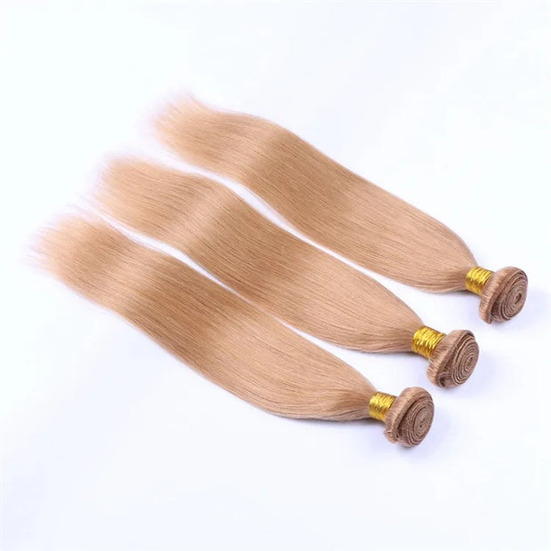 27 honey blonde peruvian human hair bundles Silk Straight 3bundles