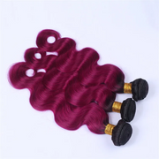 Body Wave T1b/burg Ombre Red Peruvian Human Hair 3bundles