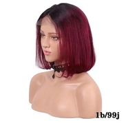 Human Hair Bob T Lace Front Wig Inch Straight (150% Density)