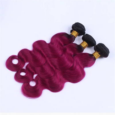 Body Wave T1b/burg Ombre Red Peruvian Human Hair 3bundles