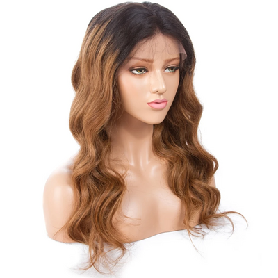 Full Lace Black Root Ombre Body Wave Wigs T1b 30
