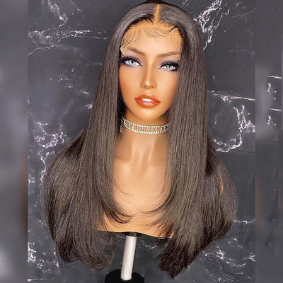 HD Lace Wig 5X5 Lace Unit Closure Straight Hair Wig (180 Density)
