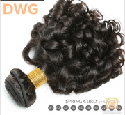 DWG  Brazilian Loose Bouncy Curly Natural Black Hair With Closure