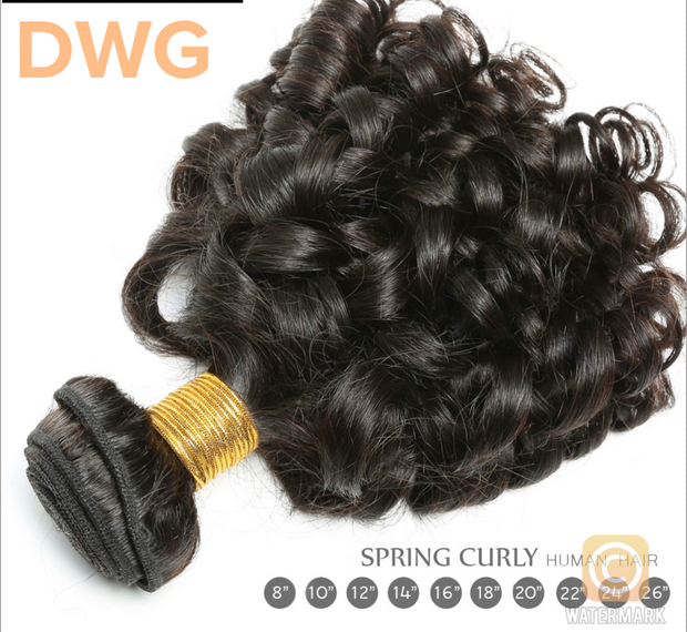 DWG  Brazilian Loose Bouncy Curly Natural Black Hair With Closure