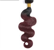Brazilian Body Wave Human Hair Bundles 1B 99J/Burgundy Ombre Human Hair