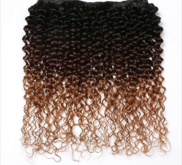 Afro Kinky Curly Ombre Mongolian 100% Human Hair Bundles