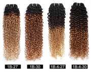 Afro Kinky Curly Ombre Mongolian 100% Human Hair Bundles