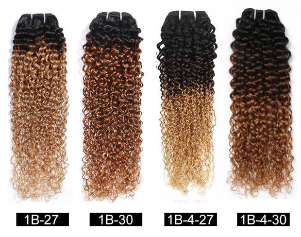 Afro Kinky Curly Ombre Mongolian 100% Human Hair Bundles